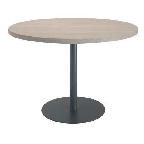 Mesa de reunión redonda Ecla roble gris Ø 120 cm pata antracita