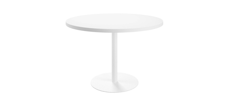 Mesa de reunión redonda Ecla blanca Ø 120 cm