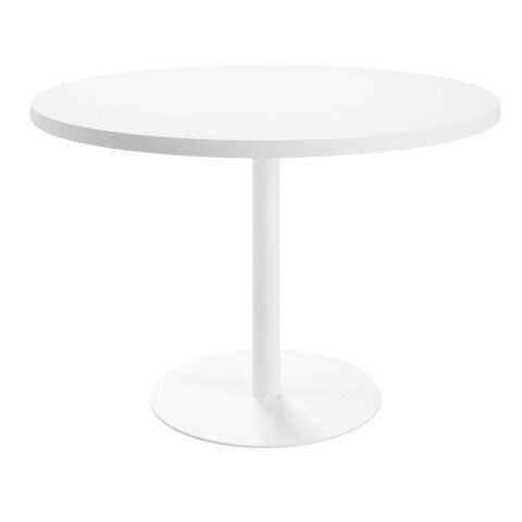 Mesa de reunión redonda Ecla blanca Ø 120 cm pata blanca