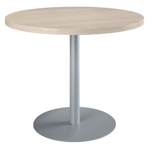 Mesa de reunión redonda Ecla roble gris Ø 100 cm pata aluminio