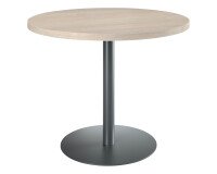 Mesa de reunión redonda Ecla roble gris Ø 100 cm pata antracita