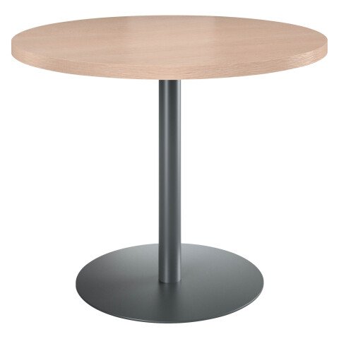 Mesa de reunión redonda Ecla roble claro Ø 100 cm pata antracita