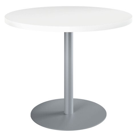 Mesa de reunión redonda Ecla blanca Ø 100 cm pata antracita