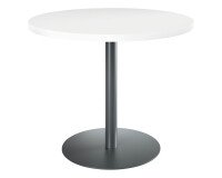 Mesa de reunión redonda Ecla blanca Ø 100 cm pata antracita