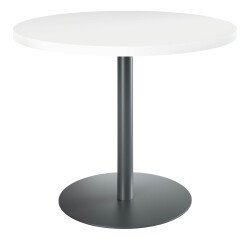 Mesa de reunión redonda Ecla blanca Ø 100 cm