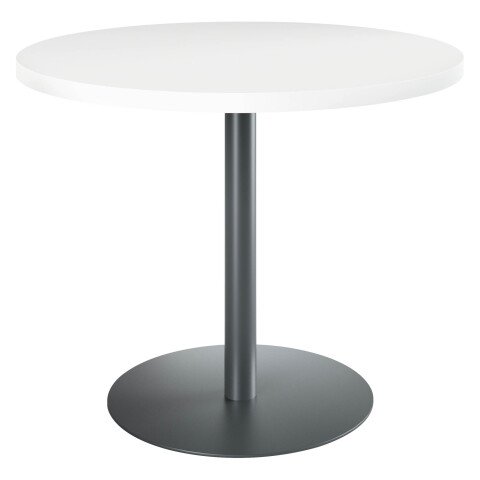 Mesa de reunión redonda Ecla blanca Ø 100 cm pata antracita