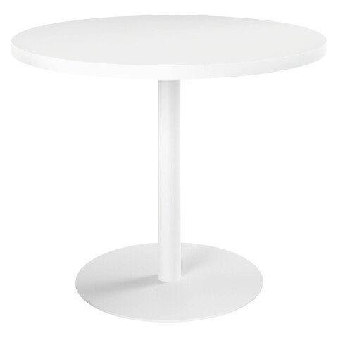 Mesa de reunión redonda Ecla blanca Ø 100 cm pata blanca