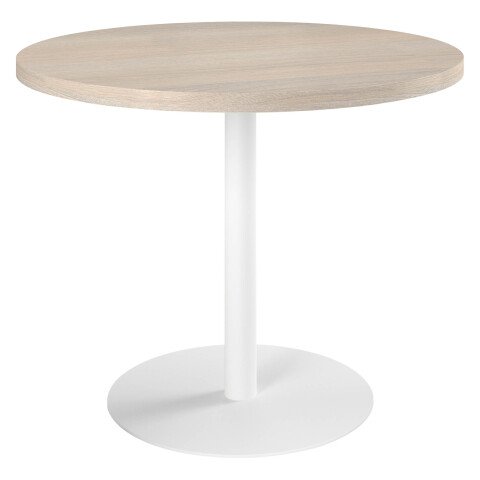 Mesa de reunión redonda Ecla roble gris Ø 100 cm pata blanca