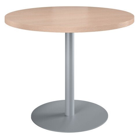 Mesa de reunión redonda Ecla roble claro Ø 100 cm pata aluminio