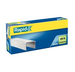 Grapas Rapid 26/6 galvanizadas Caja de 5000