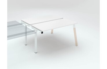 Center of 2 ECLA office desks depth 126 metal wood base - next element