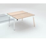 Pôle de 2 bureaux ECLA profondeur 126 piètement métal bois - élément suivant