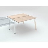 Bereich von 2 ECLA-Schreibtischen Tiefe 126 Metallbein Holz - nächstes Element