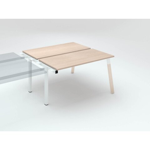 Conjunto de 2 mesas rectas robleEcla An 140 x Fon 60 cm patas metal y madera- Elemento siguiente