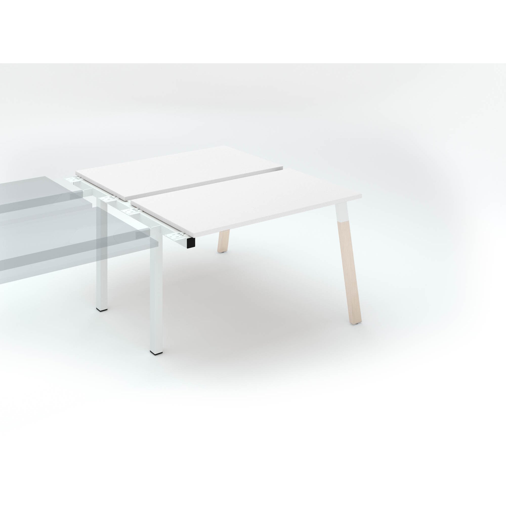 Center of 2 ECLA office desks depth 126 metal wood base - next element