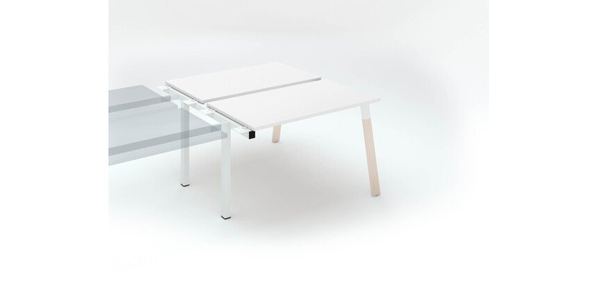 Pôle de 2 bureaux droits L 120 x P 60 cm, piétement bois métal - Arch - Elément suivant