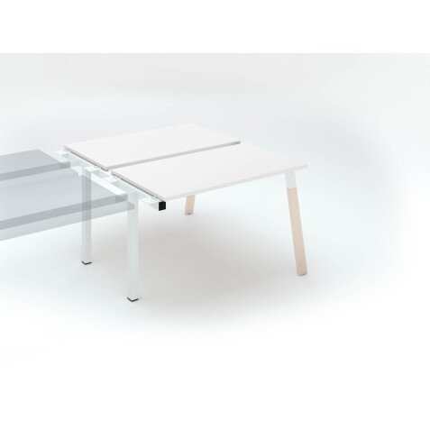 Center of 2 ECLA office desks depth 126 metal wood base - next element