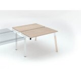Pôle de 2 bureaux droits L 120 x P 60 cm, piétement bois métal - Arch - Elément suivant