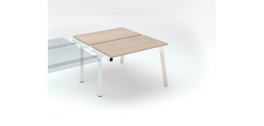 Pôle de 2 bureaux droits L 120 x P 60 cm, piétement bois métal - Arch - Elément suivant