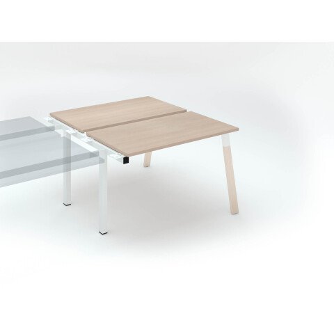Conjunto de 2 mesas rectas roble Ecla An 120 x Fon 60 cm patas metal y madera- Elemento siguiente