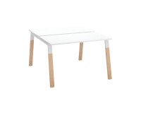 Pôle de 2 bureaux droits L 120 x P 60 cm, piétement bois métal - Arch