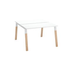 Pôle de 2 bureaux droits L 120 x P 60 cm, piétement bois métal - Arch