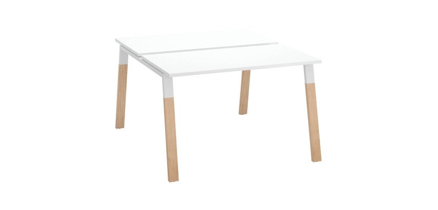 Bench 2 scrivanie gambe bianche e rovere