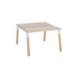 Pôle de 2 bureaux droits L 120 x P 60 cm, piétement bois métal - Arch