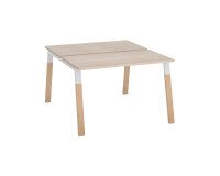 Pôle de 2 bureaux droits L 120 x P 126 cm, piétement bois métal - Arch