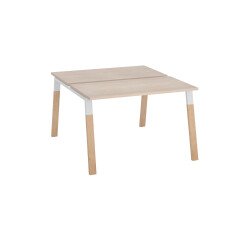 Pôle de 2 bureaux droits L 120 x P 126 cm, piétement bois métal - Arch
