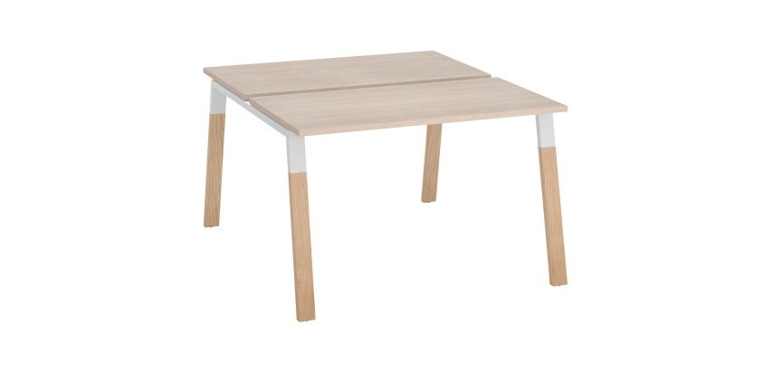 Bench 2 scrivanie gambe bianche e rovere
