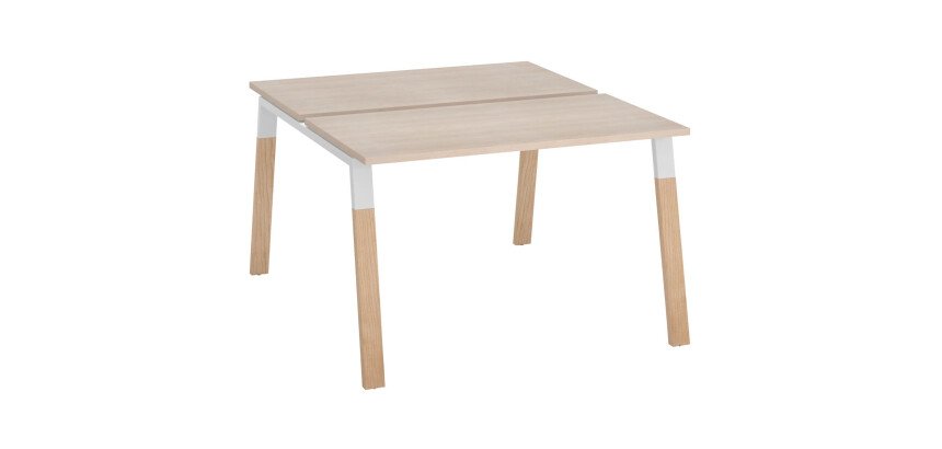 Pôle de 2 bureaux droits L 120 x P 126 cm, piétement bois métal - Arch