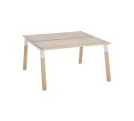 Pôle de 2 bureaux ECLA profondeur 126 piètement métal et bois