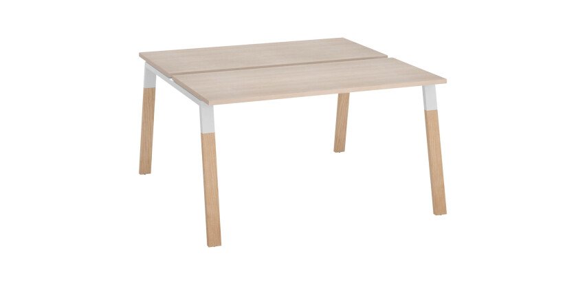 Two ECLA desk unit 126 cm depth metal and wood base