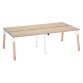 Pôle de 4 bureaux droits L 120 x P 60 cm, piétement bois métal - Arch