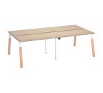 Pôle de 4 bureaux droits L 120 x P 60 cm, piétement bois métal - Arch