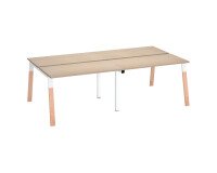 Pôle de 4 bureaux droits L 120 x P 60 cm, piétement bois métal - Arch