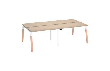 Insel von 4 Arbeitstischen ECLA B 120 x T 60 cm metallenes Gestell Ausführung in Holz 