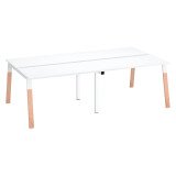 Pôle de 4 bureaux droits L 120 x P 60 cm, piétement bois métal - Arch