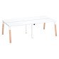 Pôle de 4 bureaux droits L 120 x P 60 cm, piétement bois métal - Arch