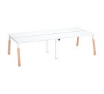 Pôle de 4 bureaux droits L 140 x P 60 cm, piétement bois métal - Arch