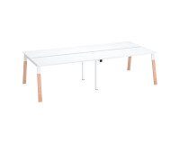 Pôle de 4 bureaux droits L 140 x P 60 cm, piétement bois métal - Arch