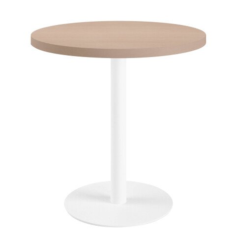 Mesa de reunión redonda Ecla roble claro Ø 80 cm pata blanca