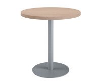 Table de réunion ronde ECLA chêne clair Ø 80 cm piètement aluminium