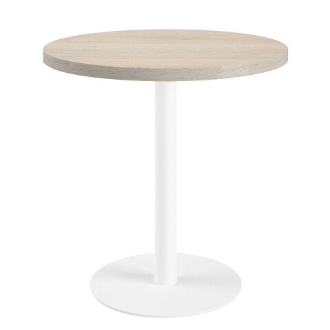 Mesa de reunión redonda Ecla roble gris Ø 80 cm pata blanca