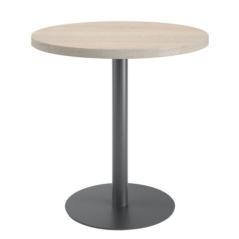 Mesa de reunión redonda Ecla roble gris Ø 80 cm pata antracita