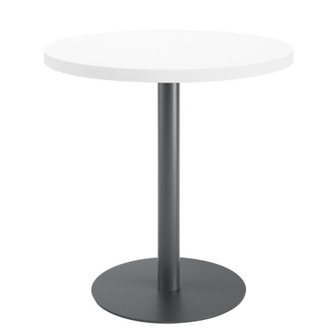 Mesa de reunión redonda Ecla blanca Ø 80 cm pata antracita