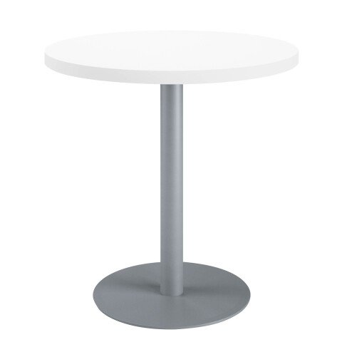Mesa de reunión redonda Ecla blanca Ø 80 cm pata aluminio
