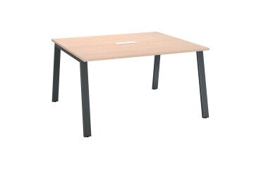 Uitbreidbare vergadertafel Ecla B 140 x D 126 cm metalen onderstel