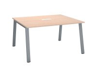 Table de réunion chêne clair L 140 x P 126 cm - piétement métal - Arch